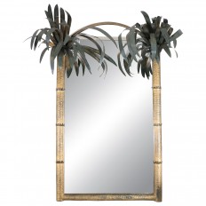 Rectangular hand painted metal tole mirror